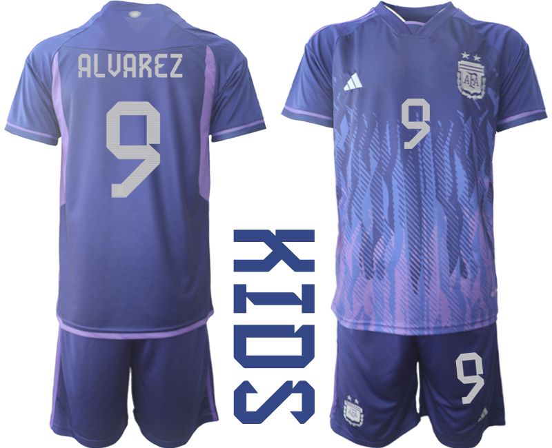 Youth 2022 World Cup National Team Argentina away purple 9 Soccer Jersey